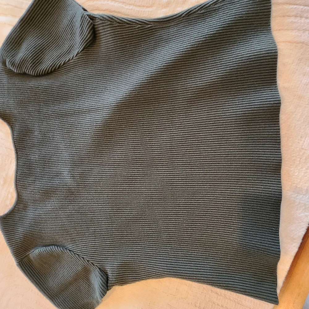 - 🌿 Bar III Ribbed Knit Sweater – Olive Green Cozy Style  Women’s L